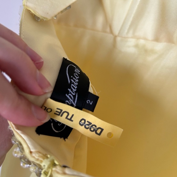 Yellow Strapless Prom Dress - Picture 8 of 8